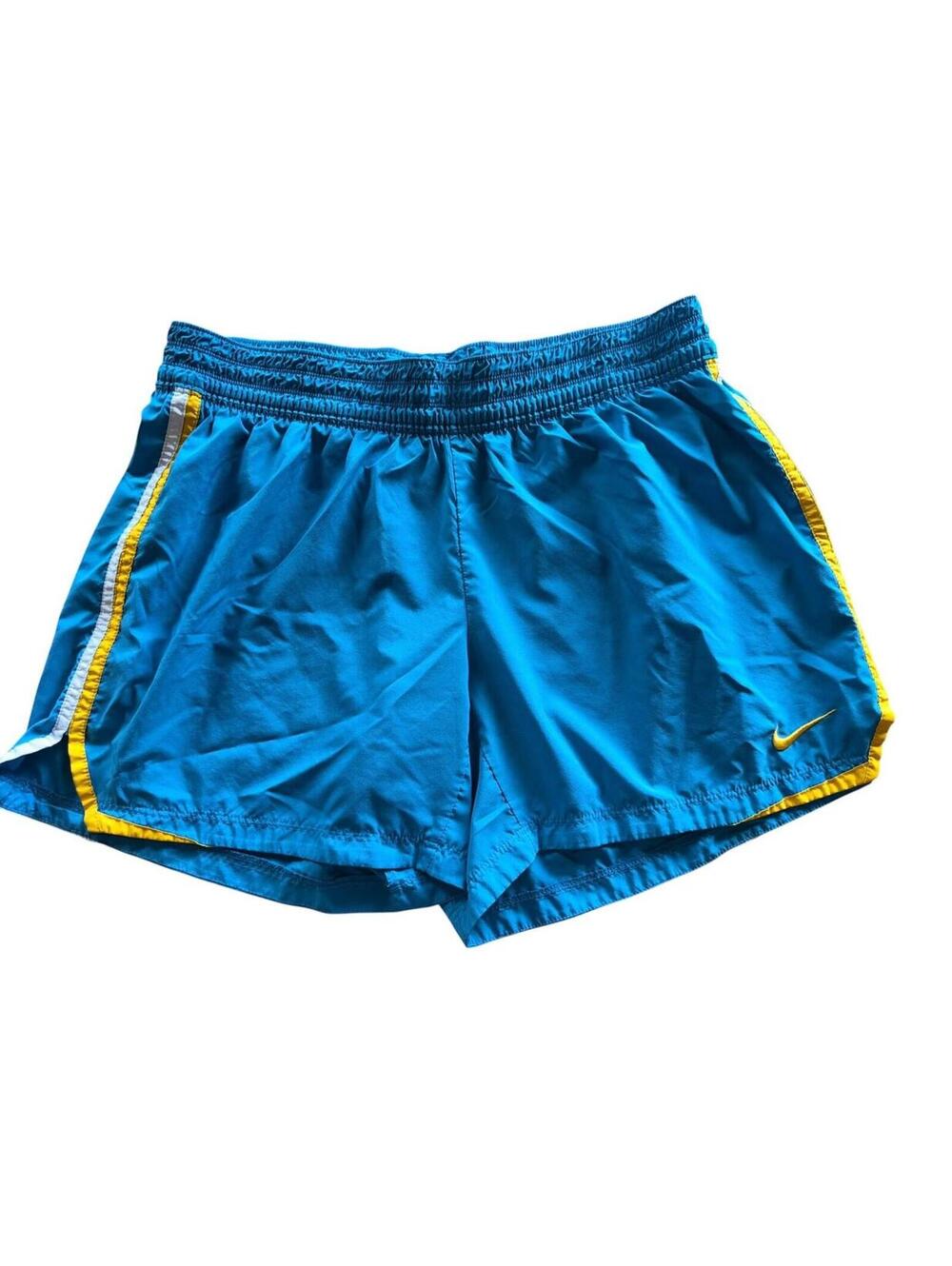 Nike Dri-FIT Tempo Running Shorts Women’s Large Blue Yellow Athletic